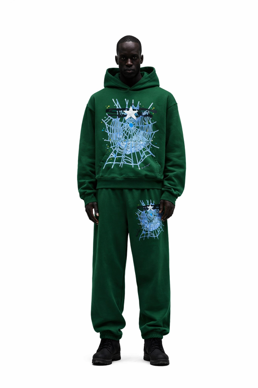 Sp5der Web Tracksuit Dark Green